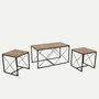 Hanah Home Defne - Atlantic Pine Juego de Mesa de Centro